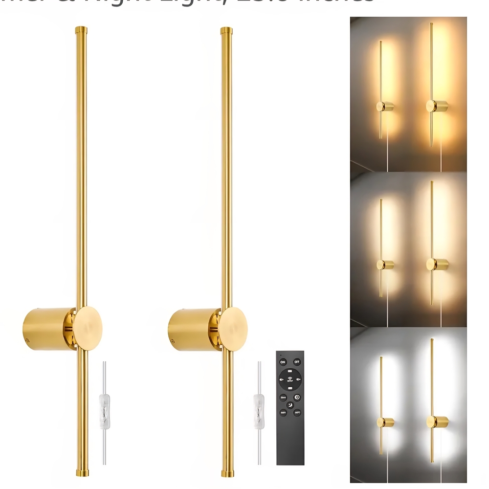 Modern Gold Wall Sconce Light with Remote